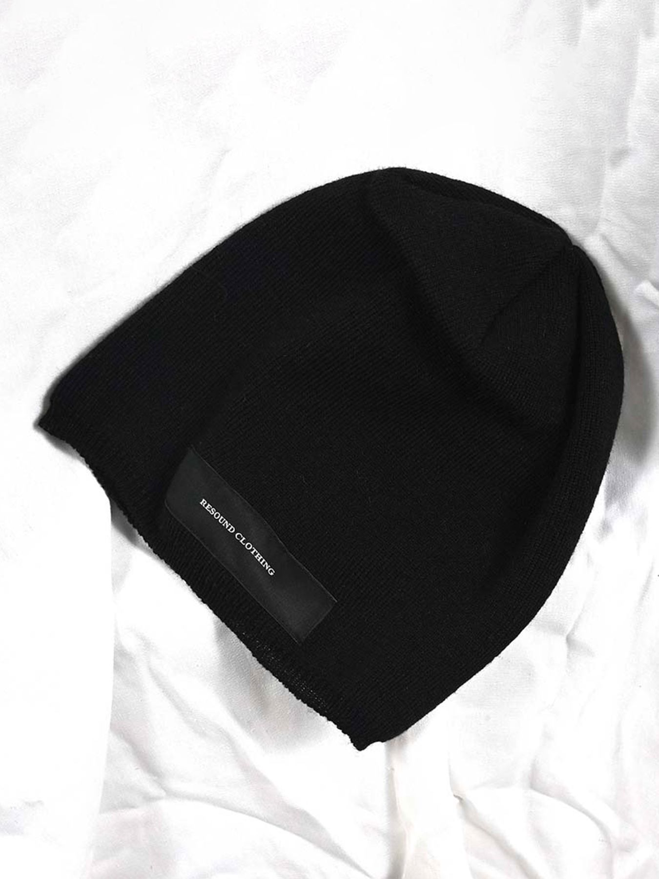 【予約品 9月6日(日) 締切】WOOL KNIT CAP / ウール ニットキャップ / ブラック×RCタグ
