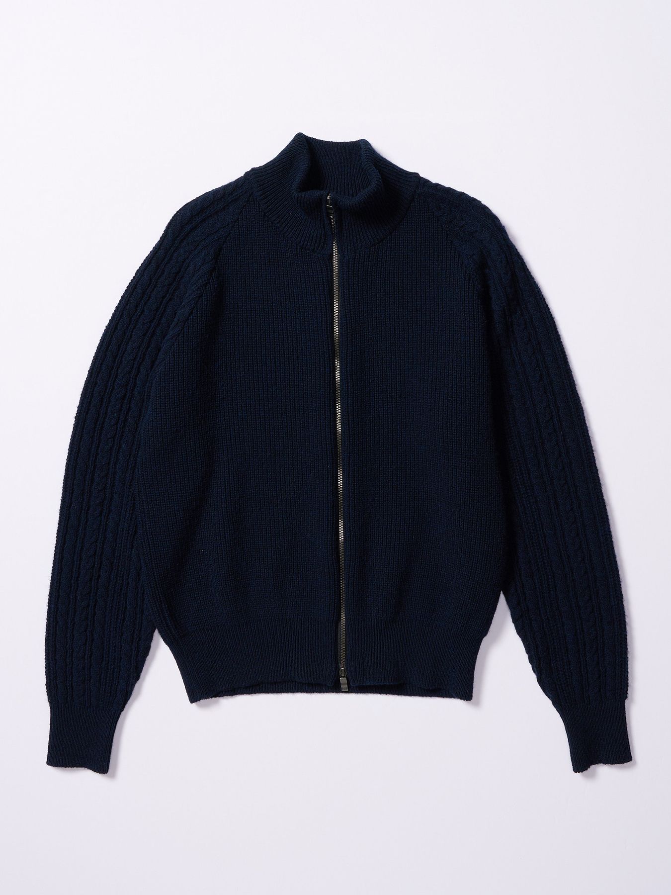 【予約品 4月19日(日) 18時締切】lomond×powder zip-up knit / ジップアップニット / ネイビー