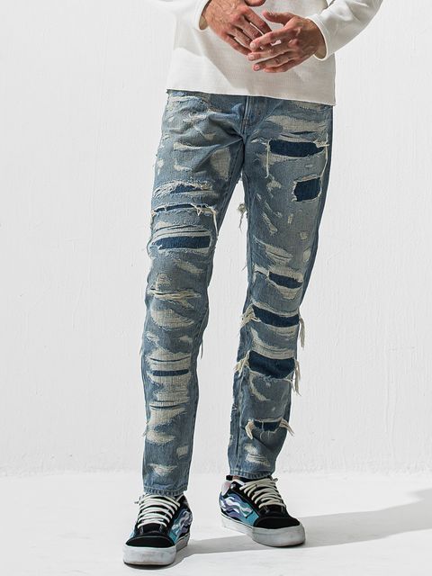 【予約品 9月6日(日) 締切】SCOTT JEANS / ライトオンスヴィンテージジーンズ / インディゴ スペシャルクラッシュ