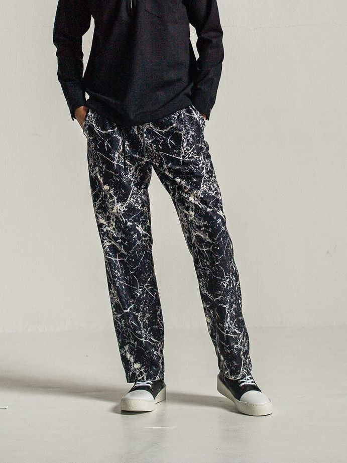 《予約9月1日18時締め》 MELTON WIDE TUCK PANTS  / ワイドタックパンツ / ペイントブラック