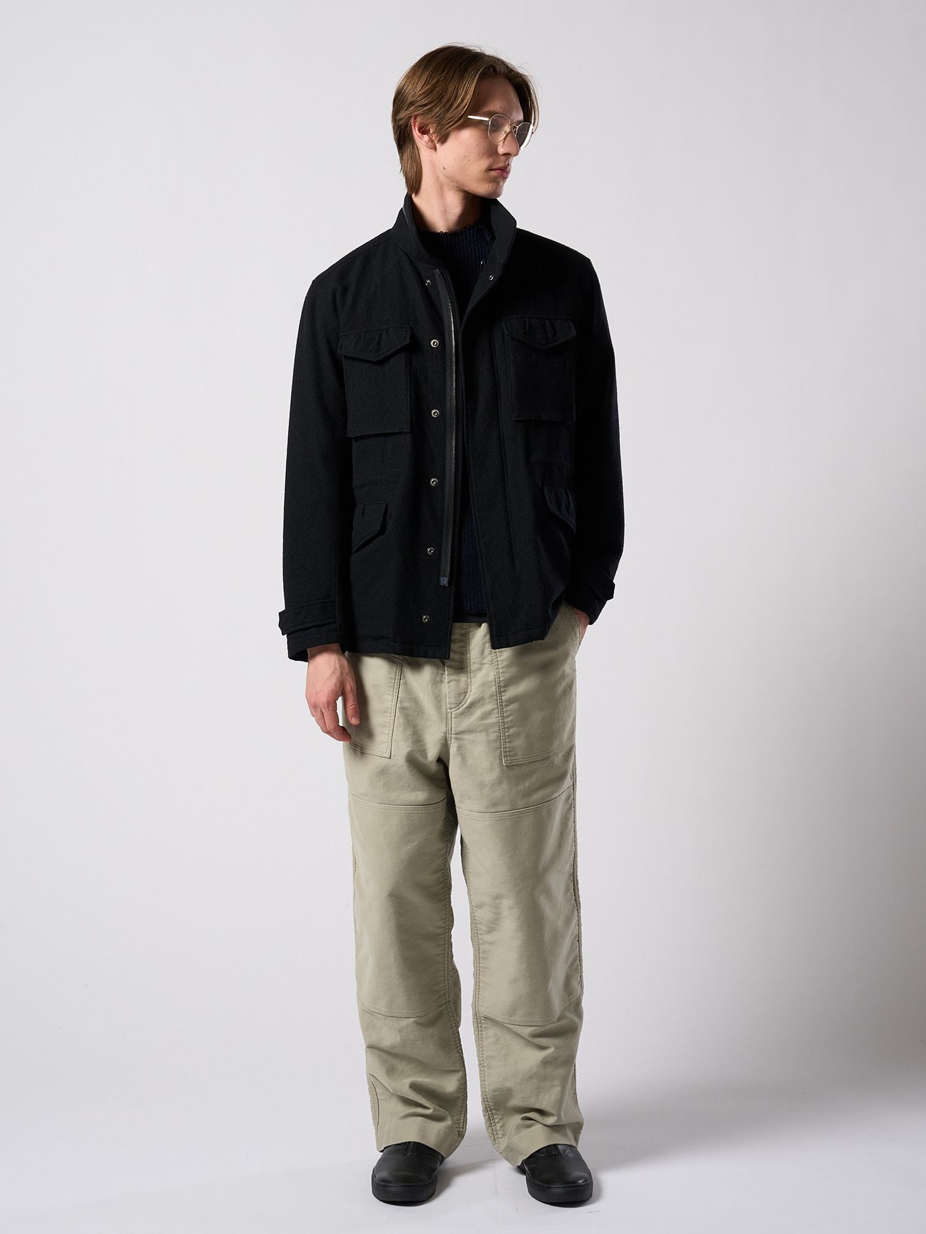 【予約品 4月19日(日) 18時締切】milled wool field jacket / ミルドウール フィールドジャケット / ブラック