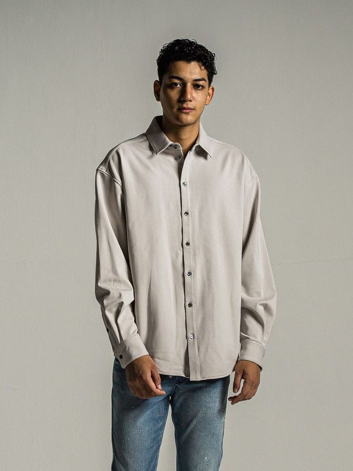 《予約9月1日18時締め》 jersey  jack shirts  / シャツ / グレー