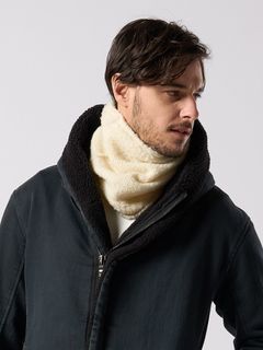 【予約品 4月19日(日) 18時締切】fancy yarn knit snood / ニットスヌード / チャコール