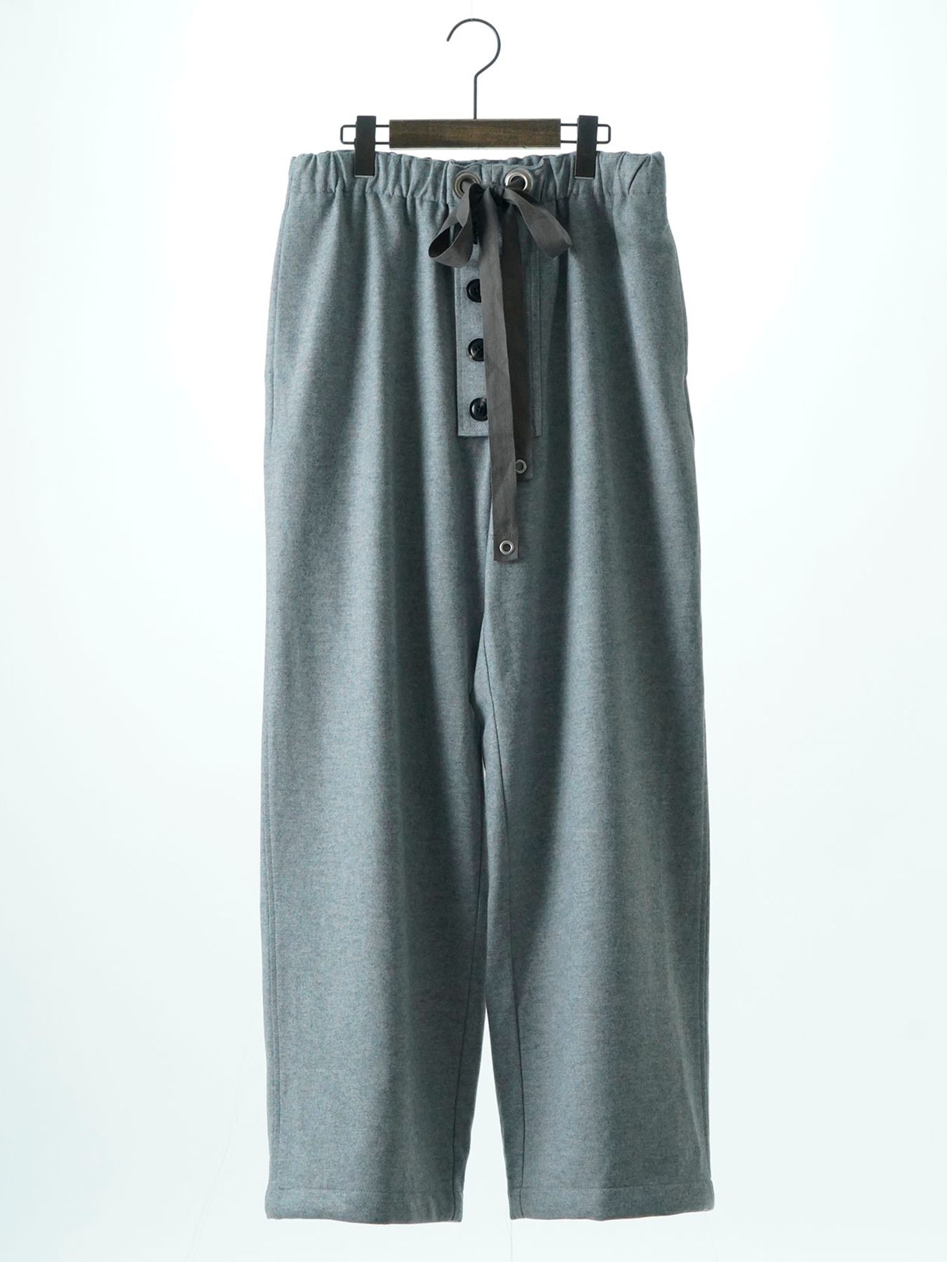【予約品 】Woolnapp trousers / ウール イージートラウサーズパンツ / 杢グレー