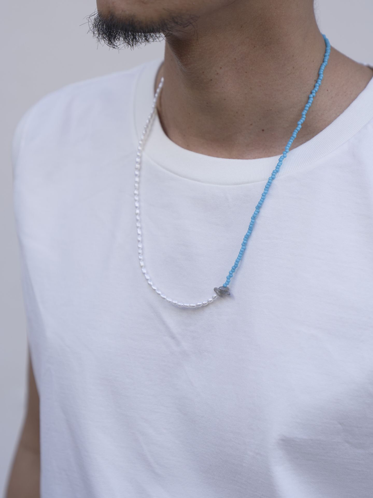 《予約品》 GEMSTONE TOP NECKLACE / ネックレス / ブルー 【Iroquois.SENTI】