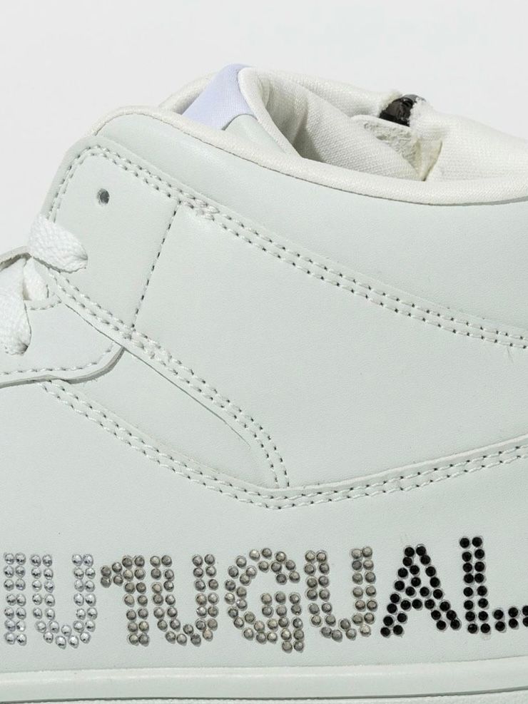 ラインストーンロゴハイカットスニーカー / ホワイトUSX-26007