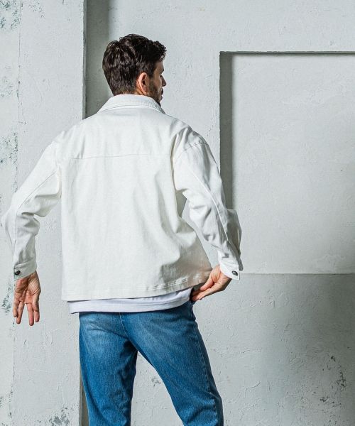 《予約11月17日19時締め》 DENIM JERSEY  OVER CPO  / デニムジャージ / ホワイト