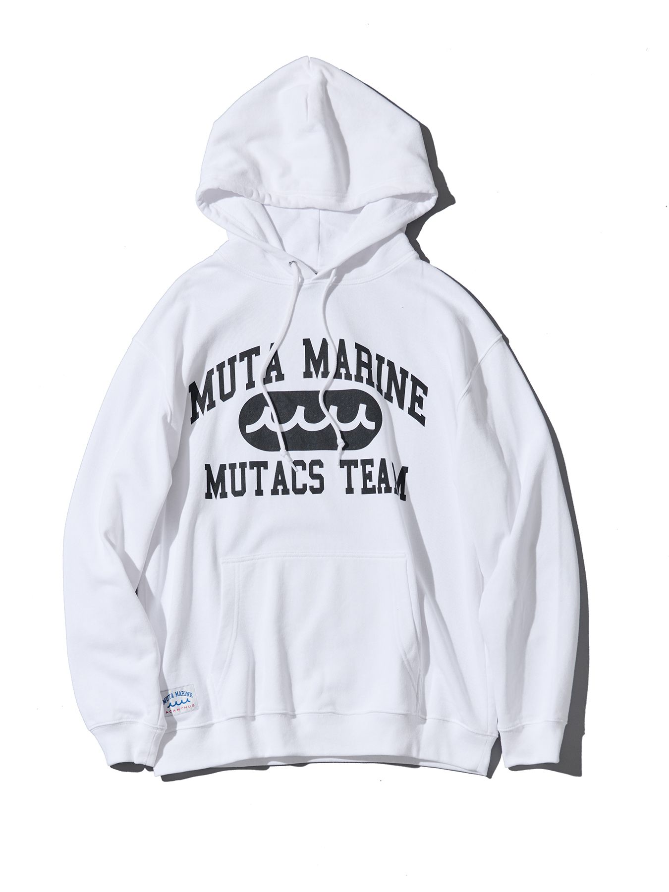 【予約品 10月9日(木) 締切】muta College Logo Hooded Sweatshirt / パーカー / ホワイト【Acanthus × muta MARINE】