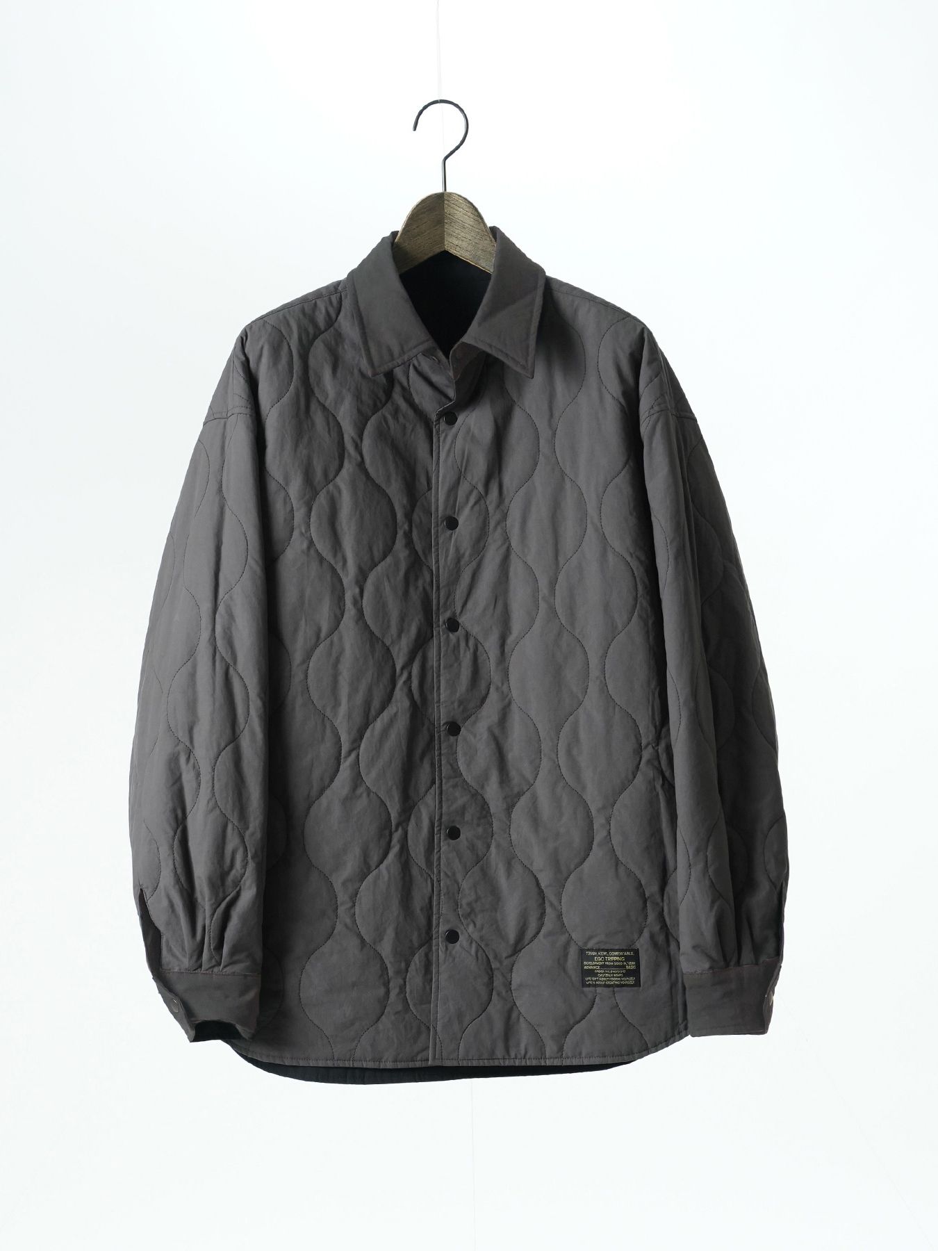 【予約品 5月6日(水) 締切】FLIPPADDING-SHIRTS / リバーシブルシャツ / チャコール×ブラック