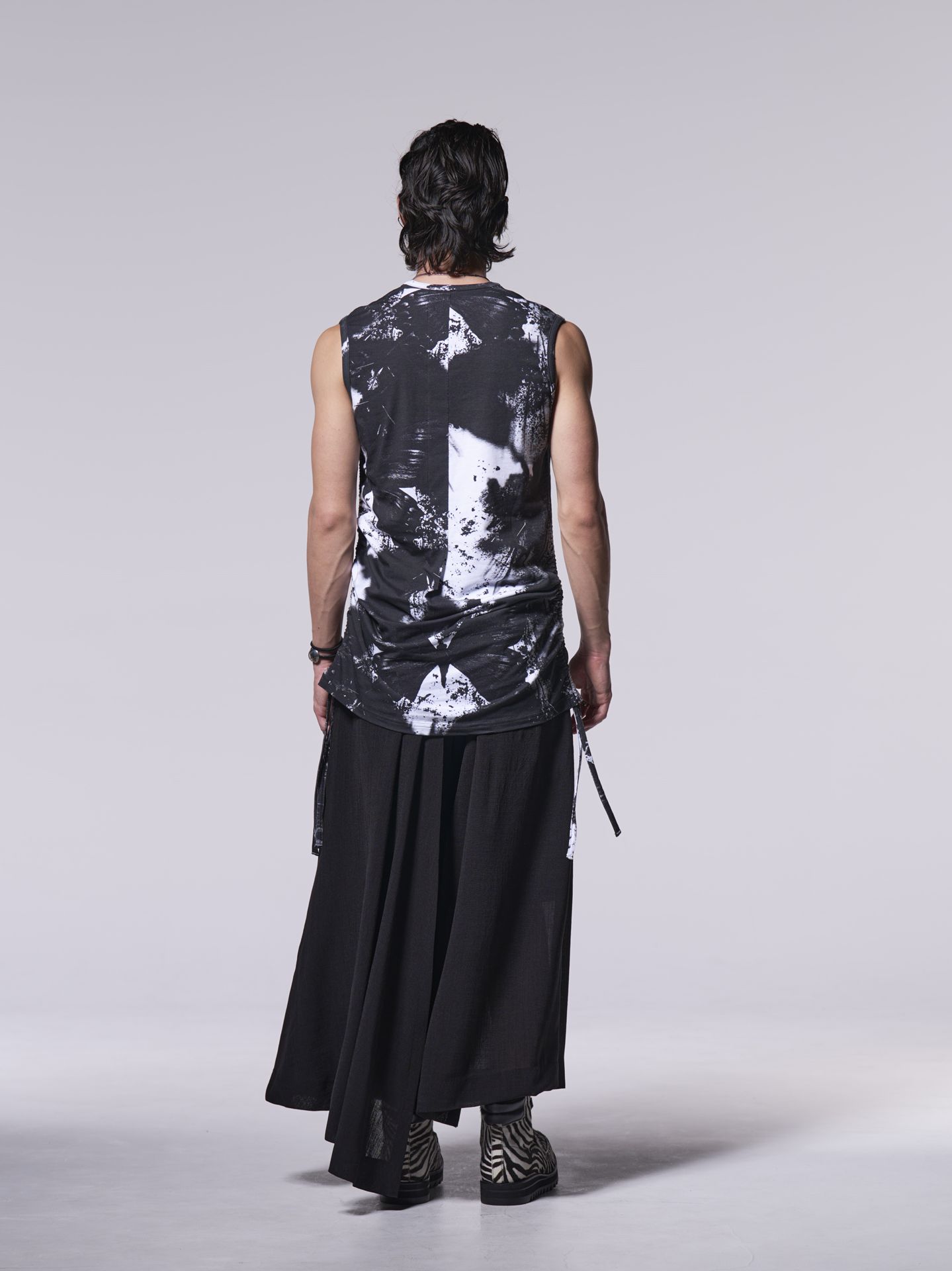 《予約品》 SkirtWideTuckSlacks / スカートワイドタックスラックス / ブラック