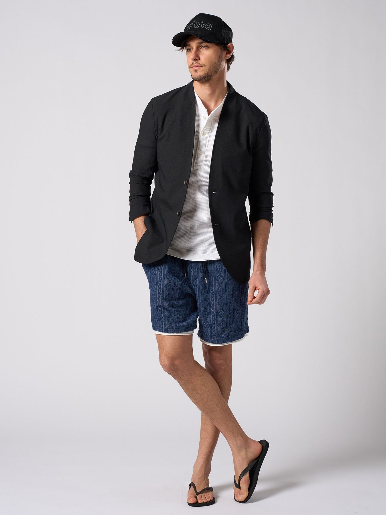 【予約品 1月25日(日) 締切】muta × wjk collection："w"uta cut-off mesh cap / "w"uta カットオフ メッシュキャップ / ディープブラック