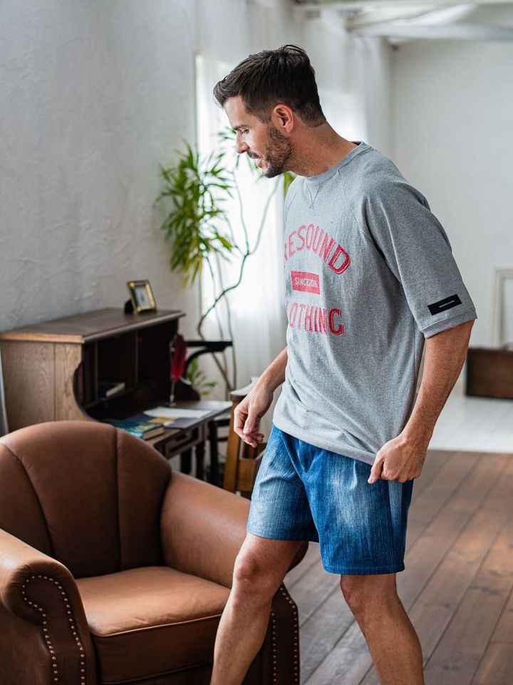 《予約品3月3日18：00締め》 college half sleave / ハーフスリーブT / グレー