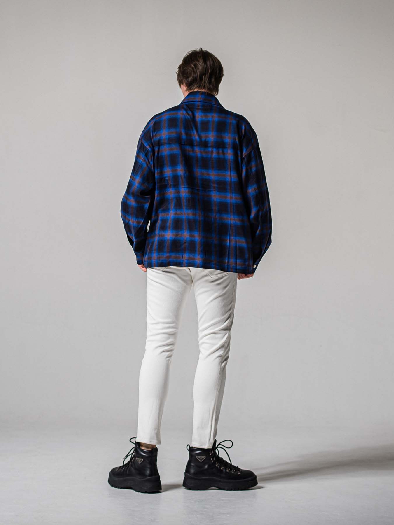 【予約品 11月16日(日) 締切】50s CHECK JK / オンブレチェック シャツジャケット / ブルー