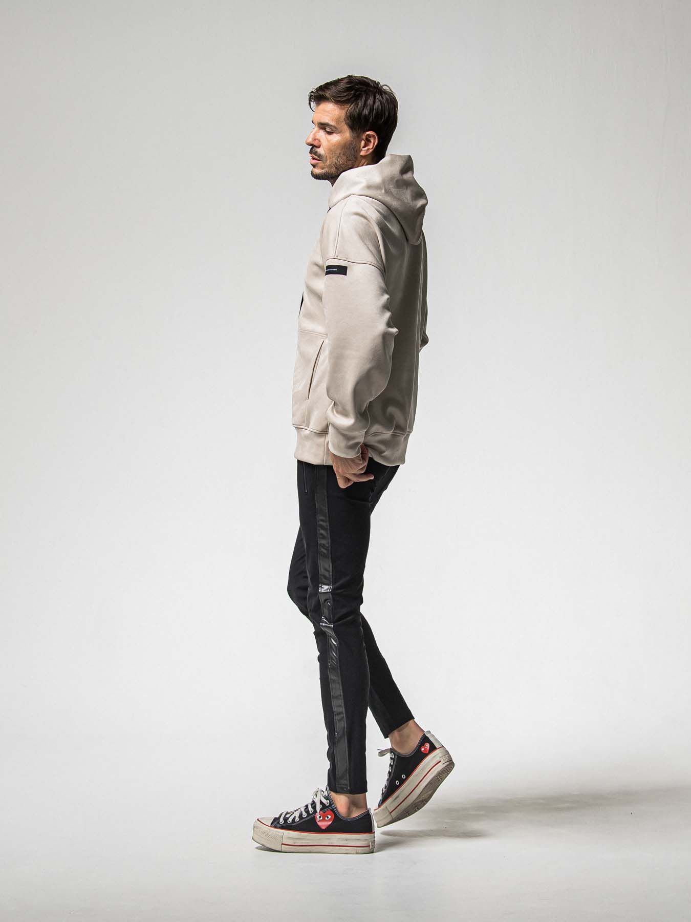 【予約品 8月31日(日) 締切】SUEDE LOOSE HOODIE / スウェード ルーズフーディ / グレージュ