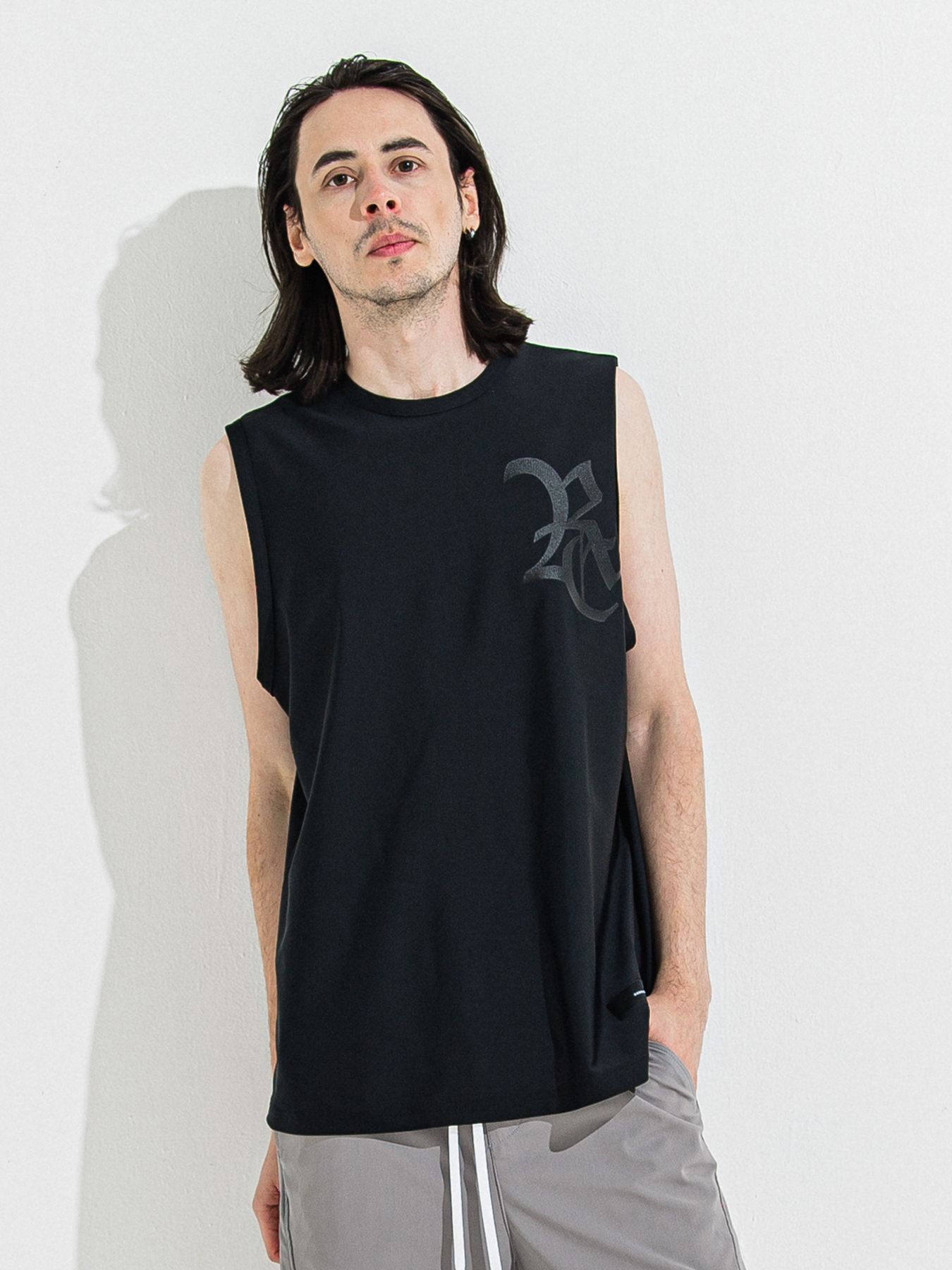 【予約品 】RASH OVER NO SLEEVE / ラッシュガード オーバーサイズノースリーブ / RCブラック