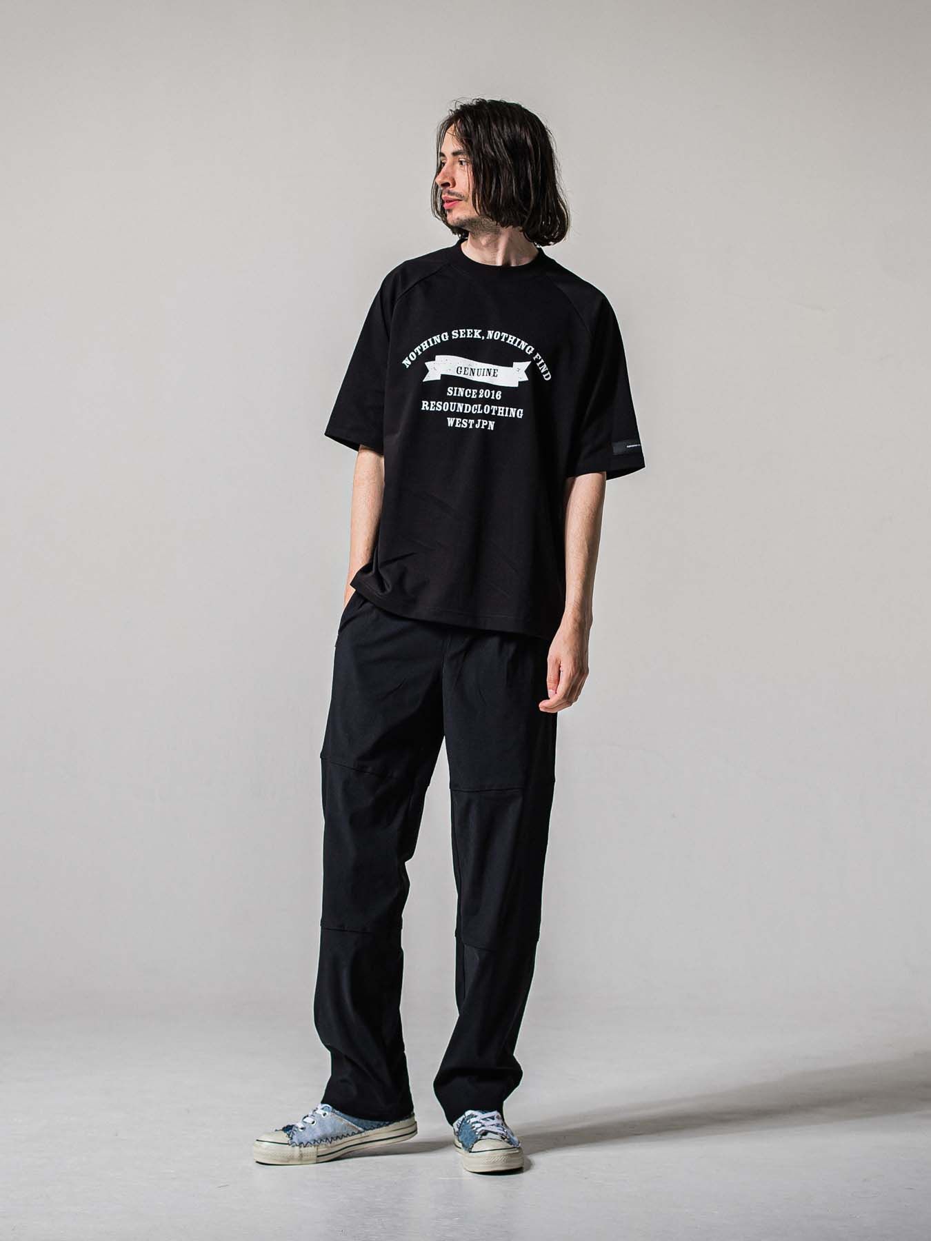 【予約品 11月16日(日) 締切】JONSON LINE WIDE PT / ジョンソン ライン ワイドパンツ / ブラック×ホワイト