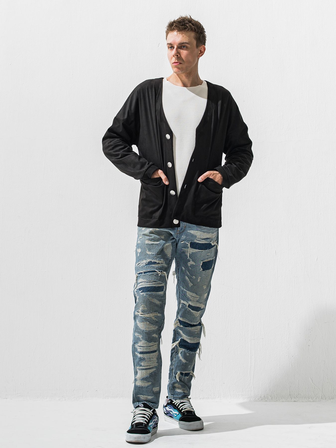 【予約品 9月6日(日) 締切】SUEDE CARDIGAN / スウェードカーディガン / ブラック