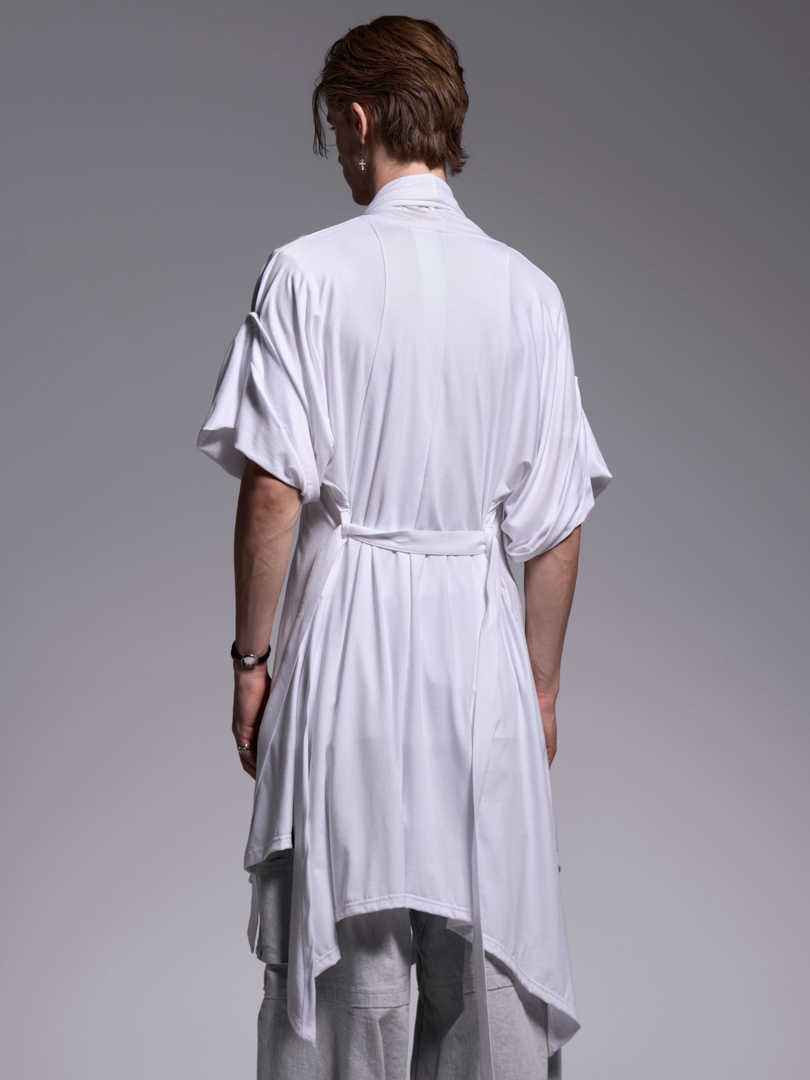 【予約品 1月4日(日) 締切】KIMONO-Sleeve Cardigan / 着物スリーブ カーディガン / ホワイト