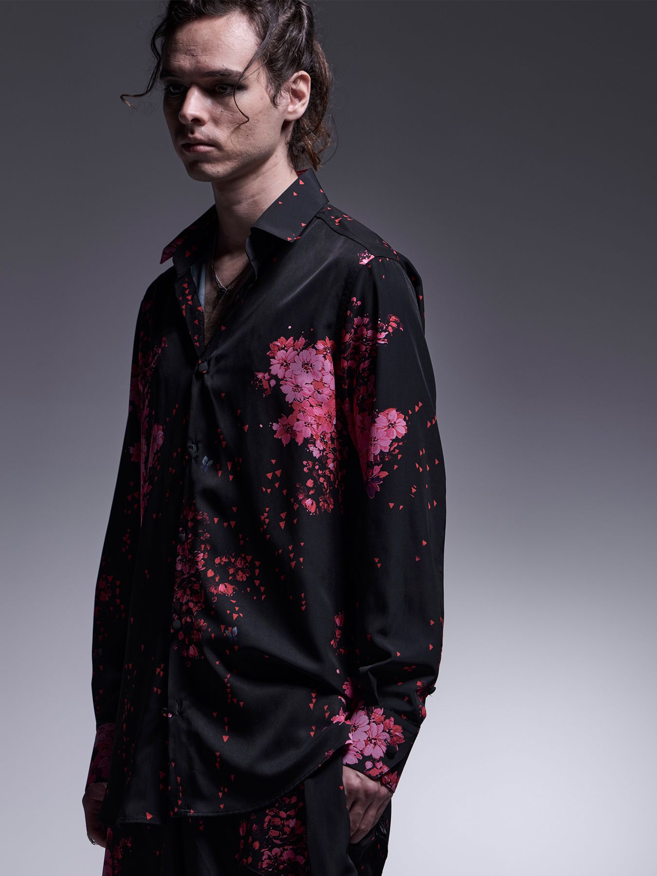 【予約品 】Shirt / シャツ / サクラ ブラック&ピンク