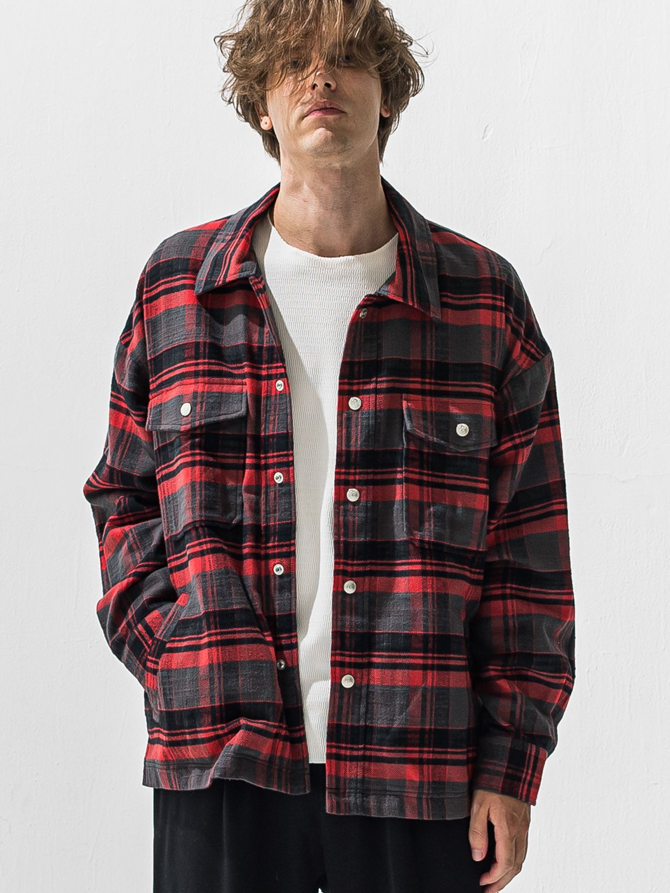 【予約品 9月6日(日) 締切】OLD SLUB CHECK JK / ヴィンテージ ネルジャケット / レッド