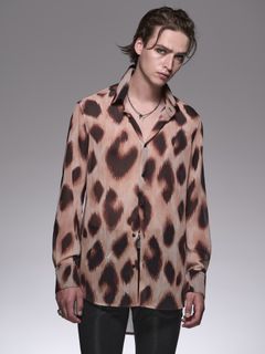 《予約品》 LeopardYOURYUShirt / レオパードシャツ / ブラック＆ベージュ