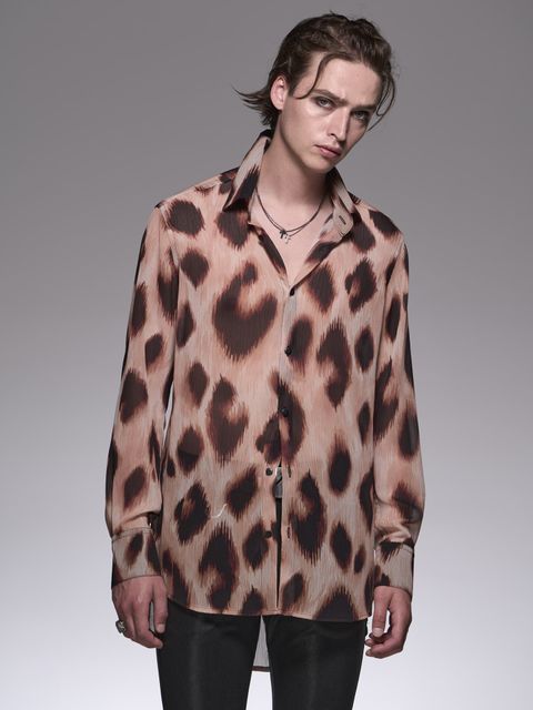 《予約品》 LeopardYOURYUShirt / レオパードシャツ / ブラック＆ベージュ