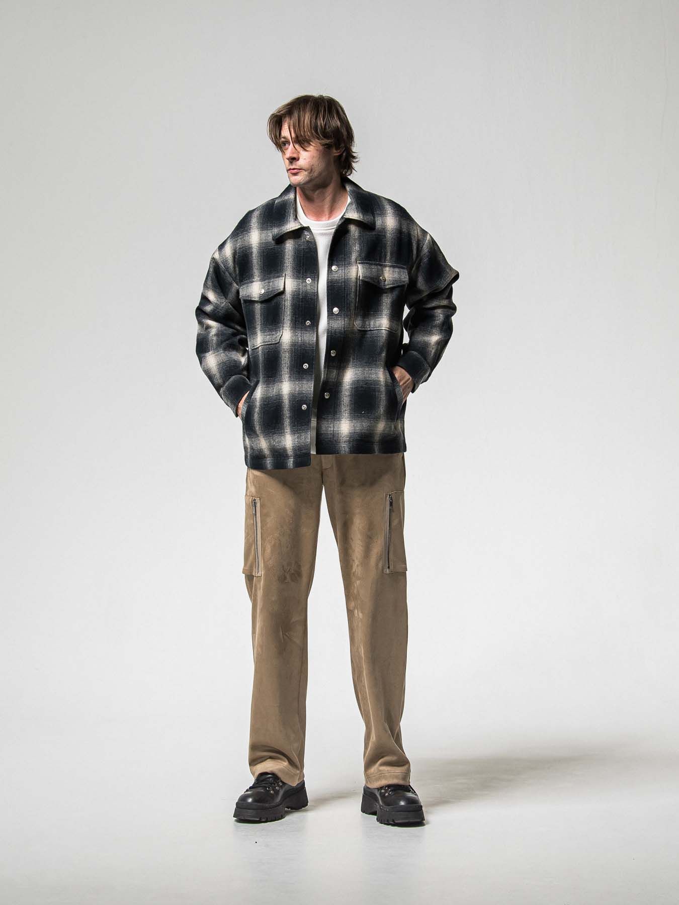 【予約品 8月31日(日) 締切】VELOURS FLEECE THERMAL LOOSE TRAINER / ベロアフリース サーマル ルーズトレーナー / ホワイト
