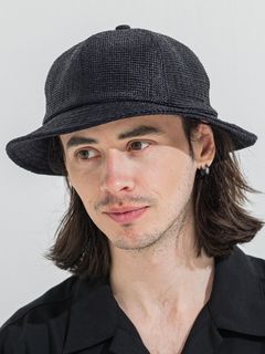 【予約品 】STRAW MESH BELL HAT / ストローメッシュベルハット / ブラック