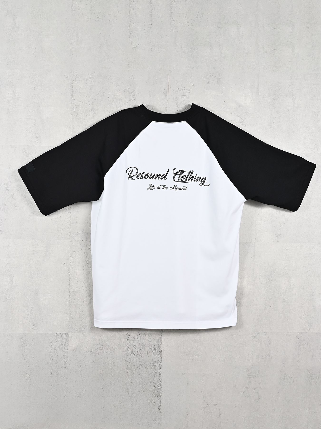 BACK RC RAGLAN OVER TEE / バックロゴ ラグランスリーブ オーバーTシャツ / ホワイト×ブラック