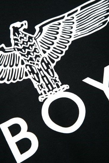 【JAPAN LIMITED】 EAGLE BOY CREWNECK SWEAT / ブラック×ホワイト 【BOY LONDON】