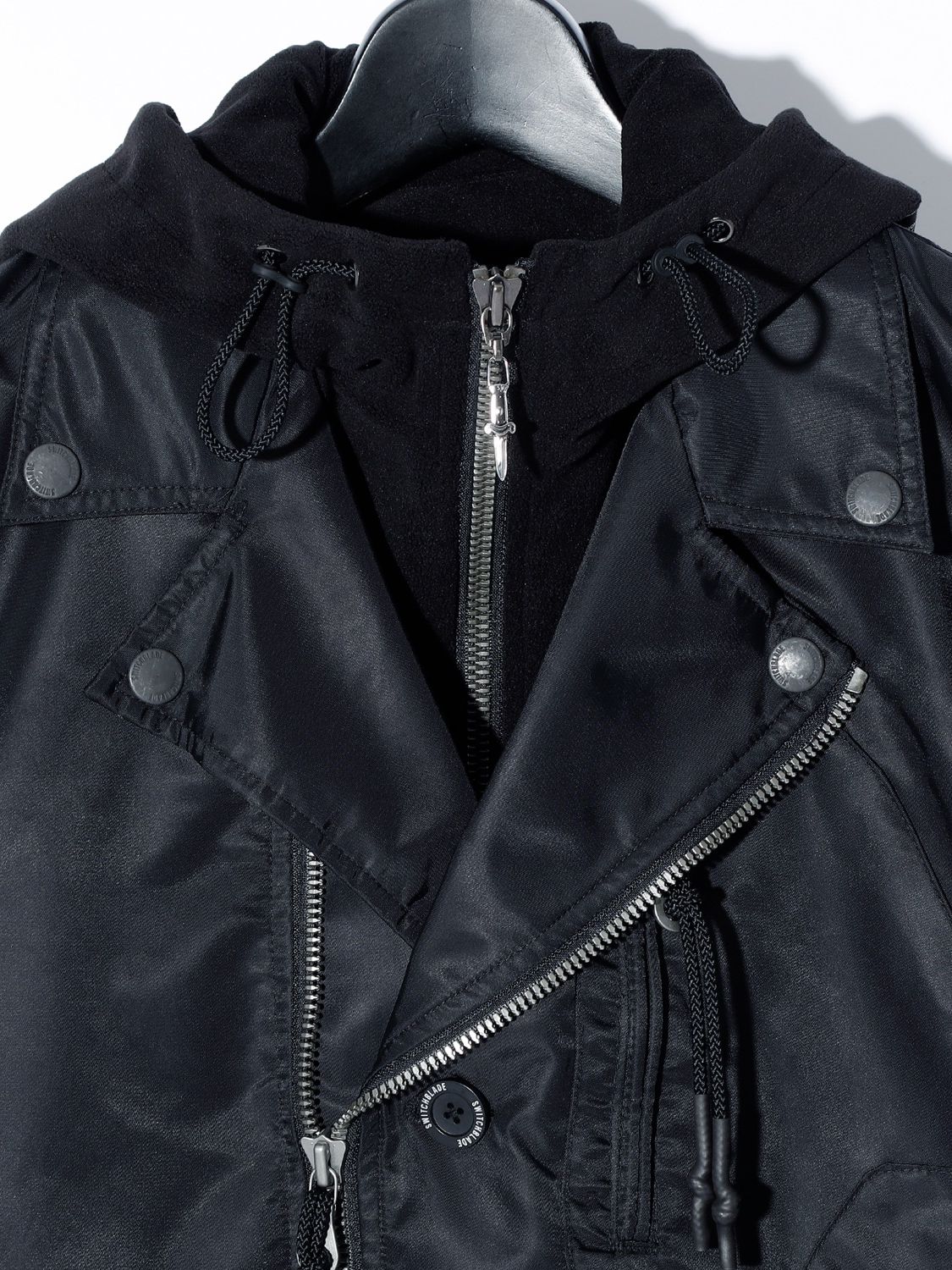 【予約品】  FAKE LAYERED NYLON JK w/HOOD / ナイロンジャケット / BLACK / 即納