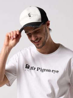 【予約品 4月19日(日) 18時締切】Ohta Design × wjk collaboration："panic" cut-off mesh cap / "panic" カットオフ メッシュキャップ / ホワイト×ブラック