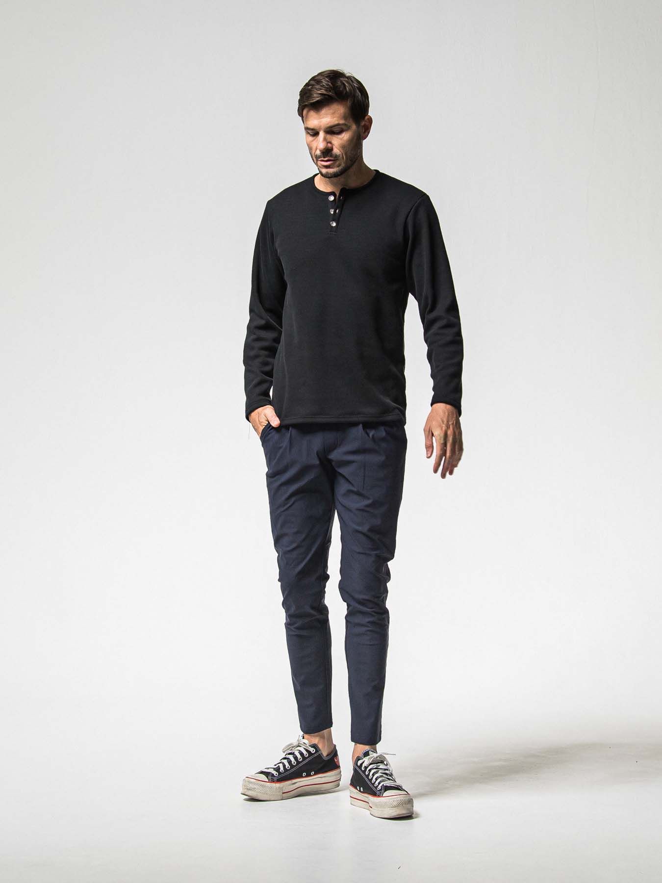 【予約品 8月31日(日) 締切】CHRIS EASY HEAT TUCK PANTS / クリス イージー ヒートタックパンツ / ネイビー