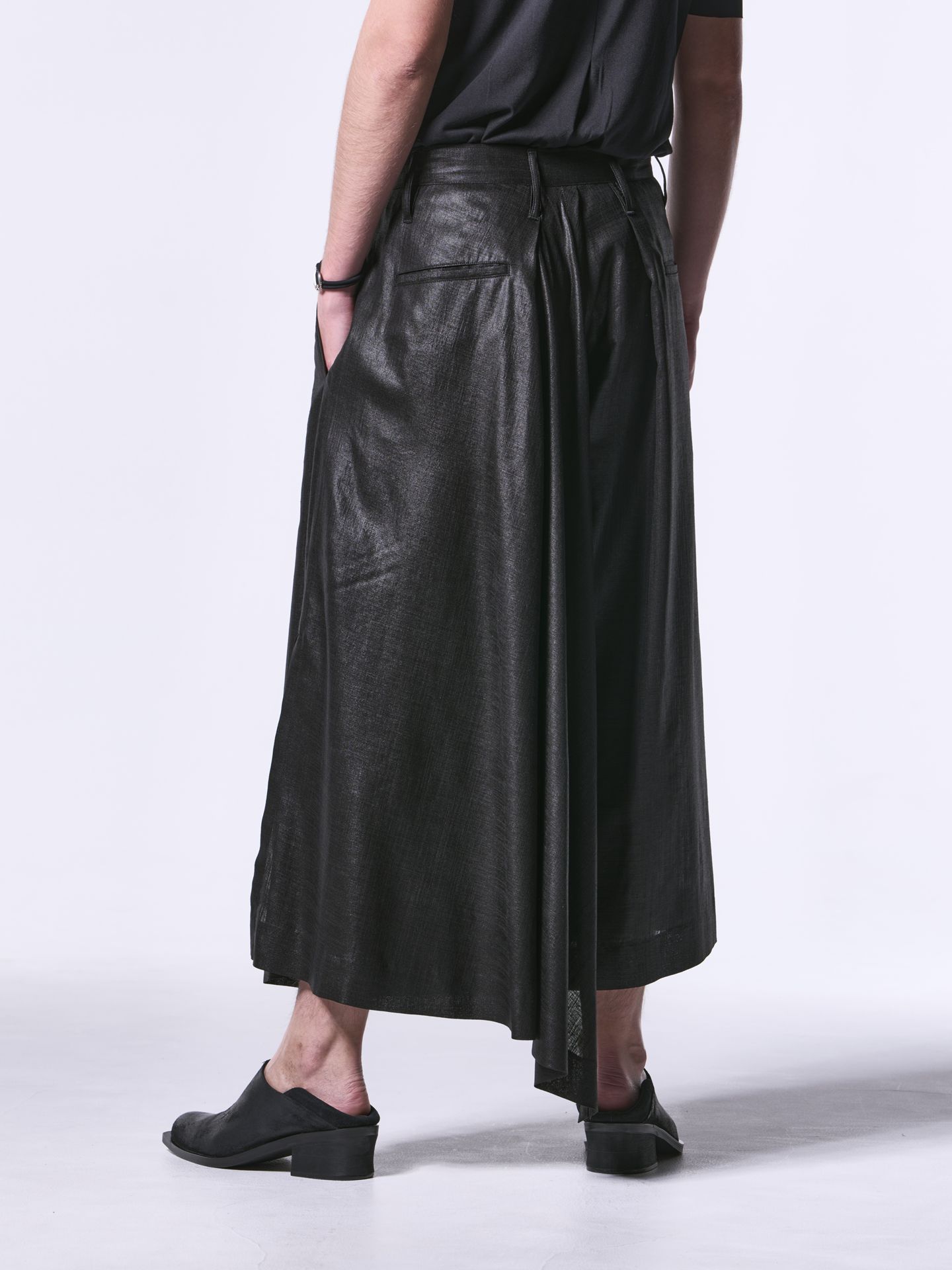 《予約品》Siler Slab SkirtWideTuckSlacks / スカートワイドタックスラックス / ブラック