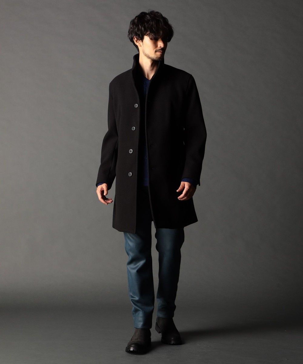 ハイブリットメルトン スタンドコート BLACK 【NICOLE CLUB FOR MEN】
