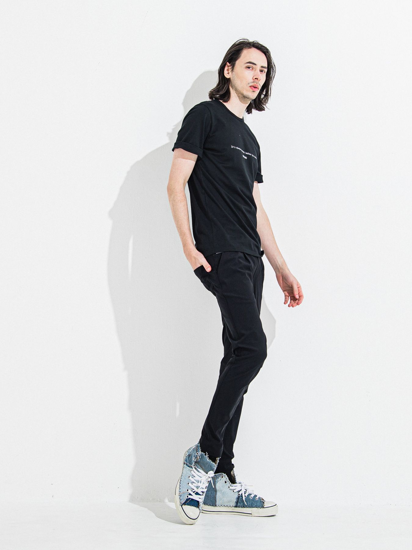 GIZA DAWN ROLL UP TEE / ギザドーンロールアップTシャツ / ブラック