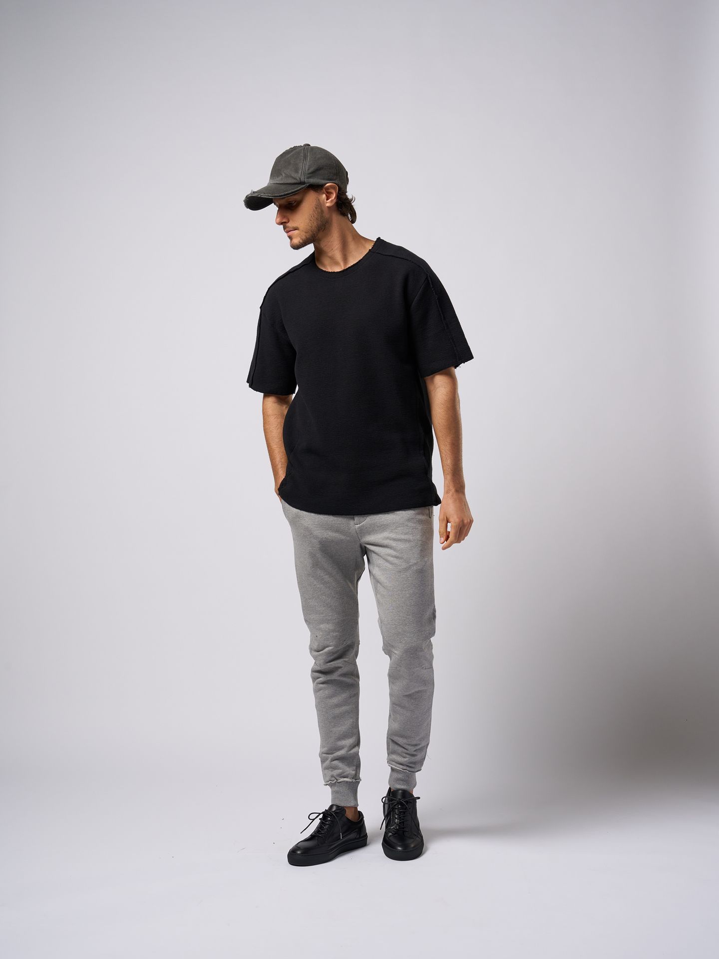 【予約品9月19日 10時締め】 basic rib sweat pants / スウェットパンツ / グレー