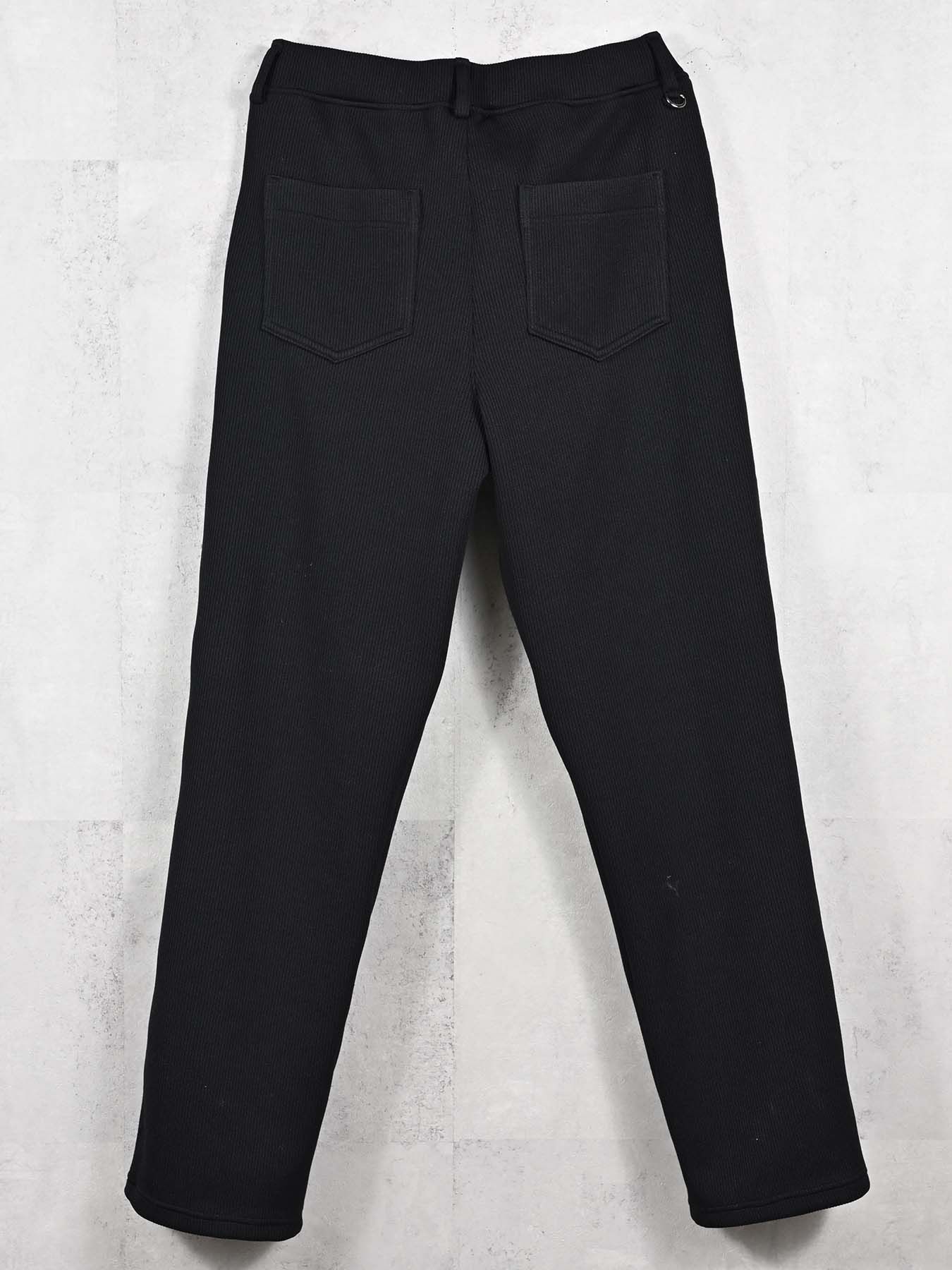 【予約品 11月16日(日) 締切】AZE  WIDE TUCK PANTS / 畔編みニット セミワイドシルエット ワンタック イージーパンツ / ブラック
