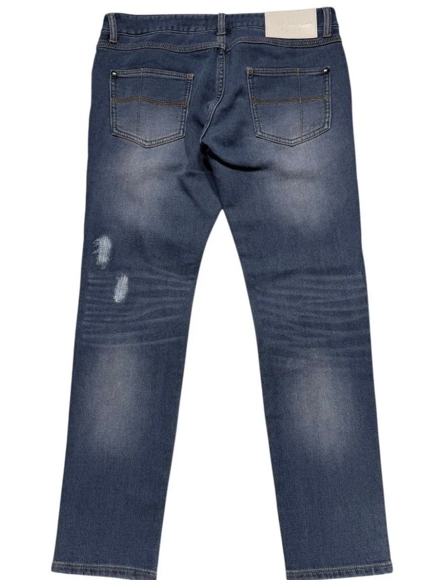 DAMAGED JOG RHINESTONE 5-POCKET PANTS (INDIGO / インディゴ【1PIU1UGUALE3 RELAX 】