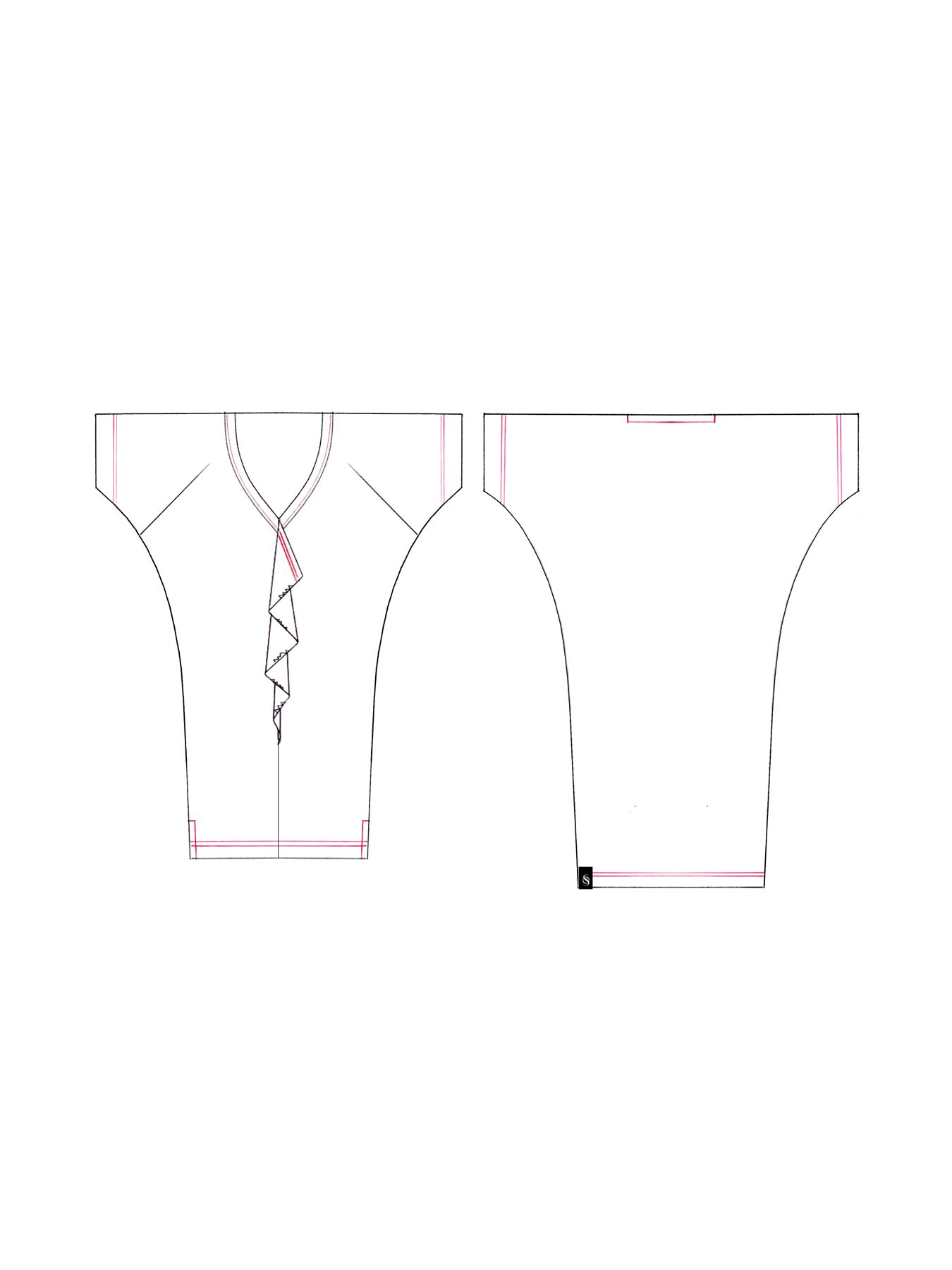【予約品 10月26日(日) 締切】KIMONO Frill T-Shirt / 着物スリーブ フリルTシャツ / ブラック