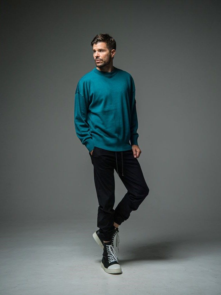 SILK KNT OVER LONG SLEEVE  / スリーブセーター / グリーン 【RESOUND CLOTHING】