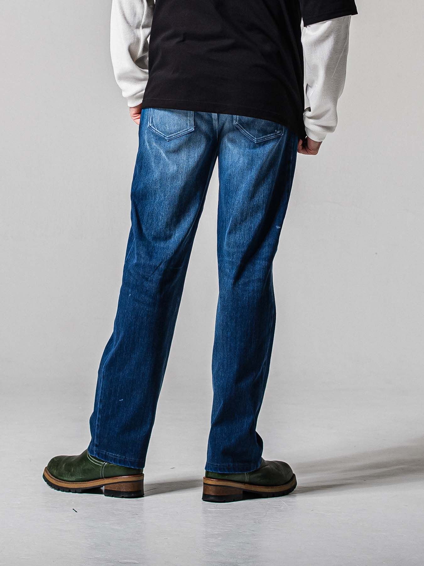 【予約品 11月16日(日) 締切】DENIM JERSEY WIDE PT / デニムジャージ セミワイドシルエット ワンタックイージーパンツ / ダークインディゴ