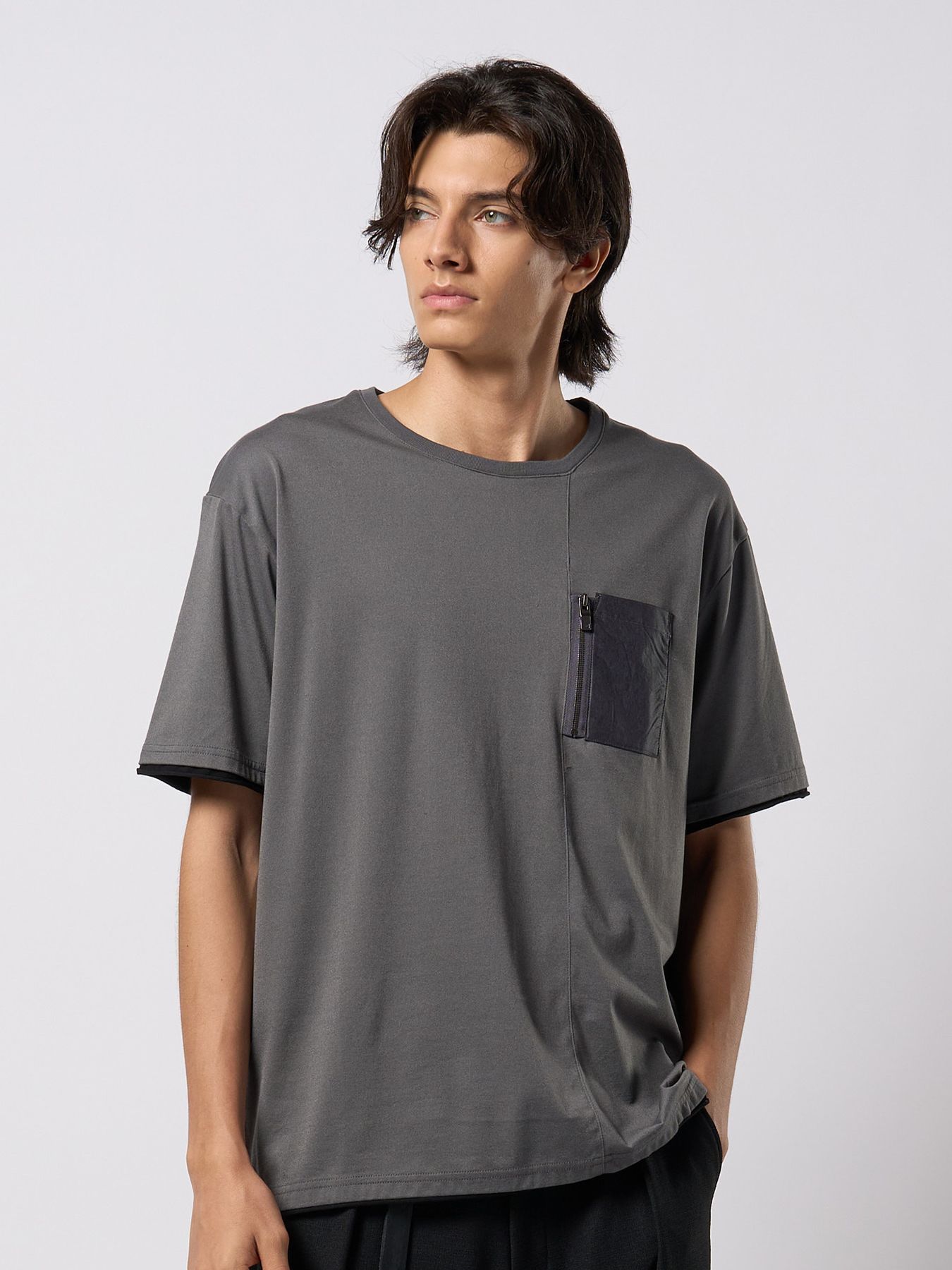 【予約品 9月23日(火) 締切】cool touch zip-pocket S/S / クールタッチ ジップポケット ショートスリーブ / グレー