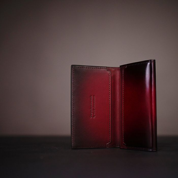 コードバン 名刺入れ 25枚収納YAC161 Wine 【 yuhaku】