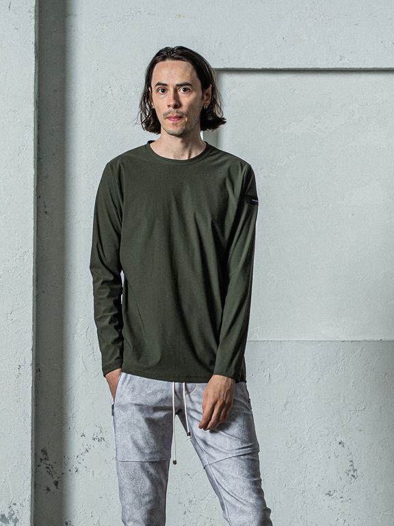 《予約11月17日19時締め》 nylon longsleave Tee / ルーズTシャツ / カーキ