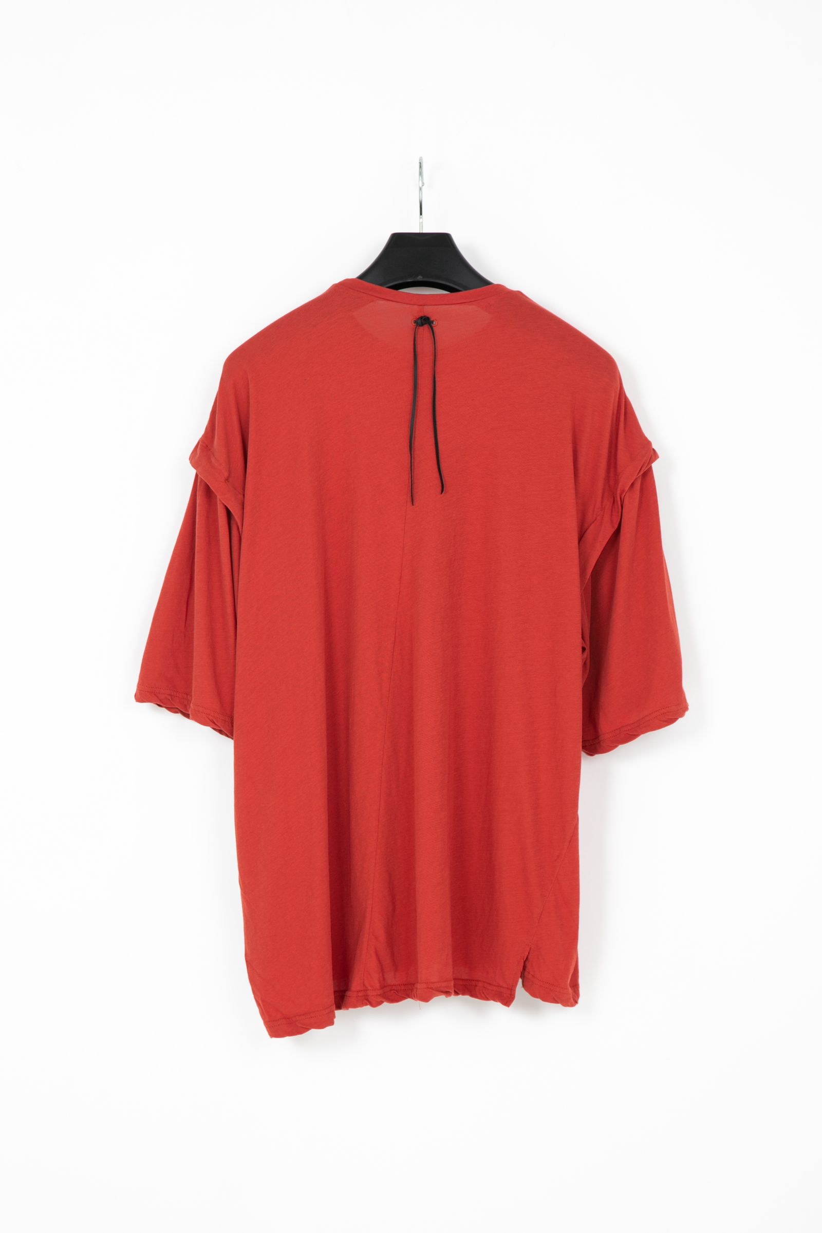 Hard Twist Cotton Oversize Layered Crew Neck T-shirt    / レッド 【STRUM】