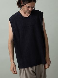 【予約品 2月1日(日) 締切】CREWNOT bleed / ロゴプリント ノースリーブ / ブラック