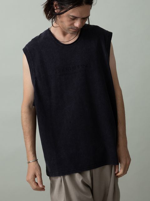 【予約品 2月1日(日) 締切】CREWNOT bleed / ロゴプリント ノースリーブ / ブラック