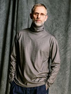 【予約品 4月19日(日) 18時締切】ex.comfy wool turtle  / メリノウールジャージー タートルネック / スチールグレー