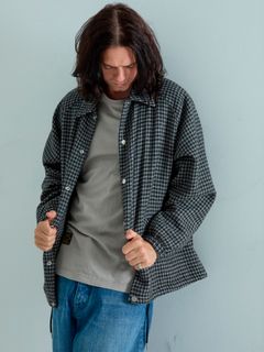 【予約品 】Houndcoach / ウール コーチジャケット / チャコール×ブラック千鳥